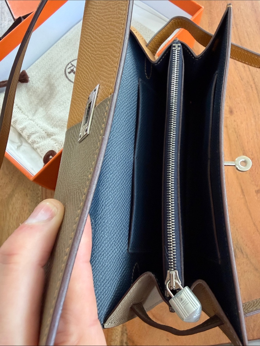 NWT Hermès Kelly To Go Casaque Wallet / Bag / Clutch [tricolor] - Picture 11 of 11